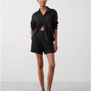 Banana republic black linen pull on shorts